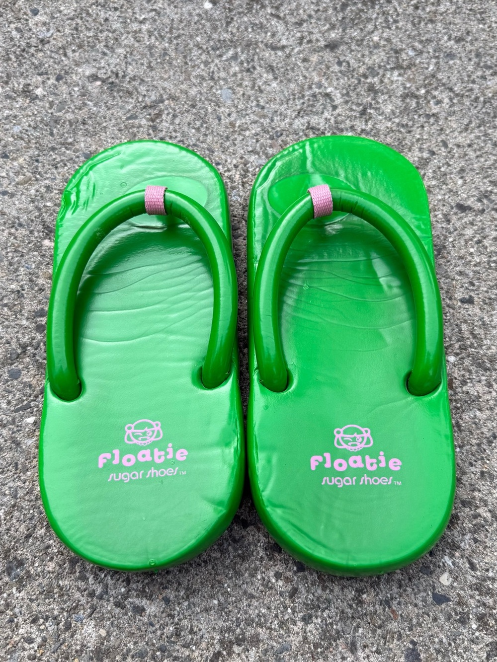 Vintage Floatie Sugar Shoes Lime Green & Pink Platform Sandals Rare Y2K Size 7 - Picture 4 of 11